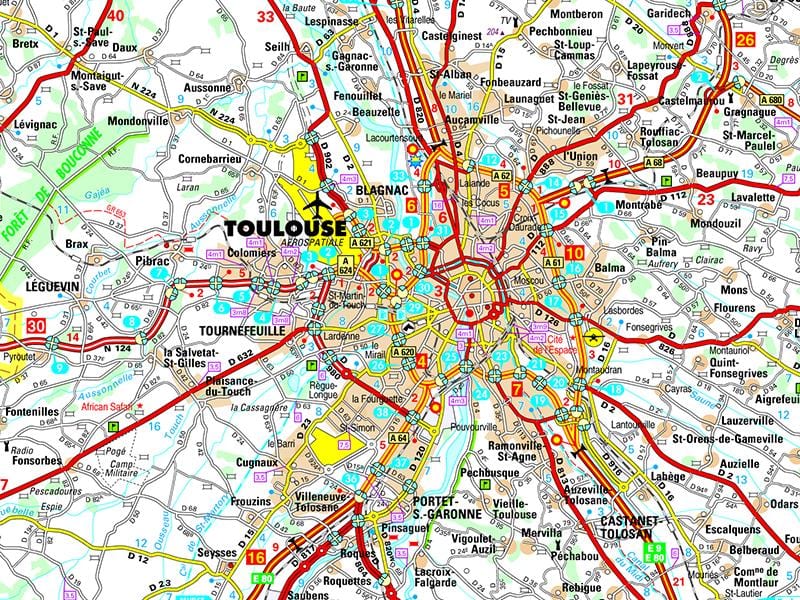 мапа на патот Toulouse