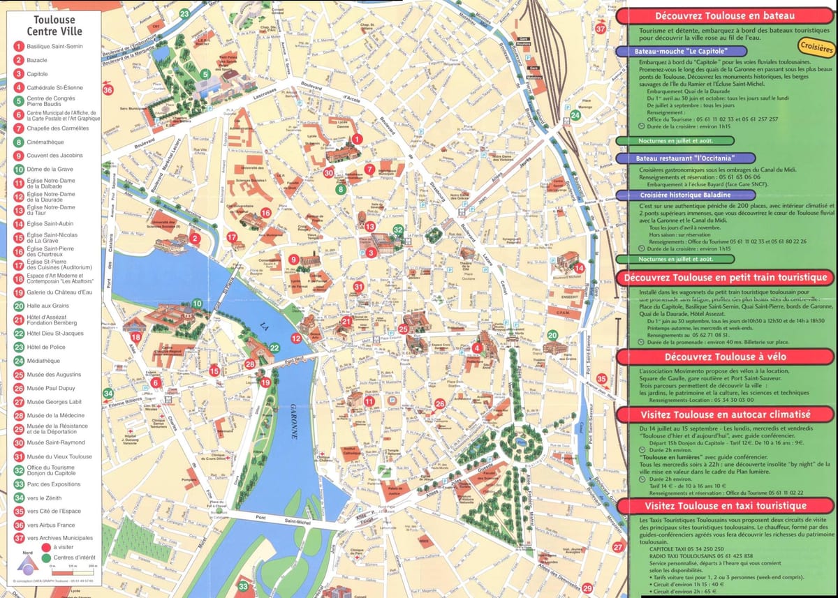 Toulouse атракција мапа