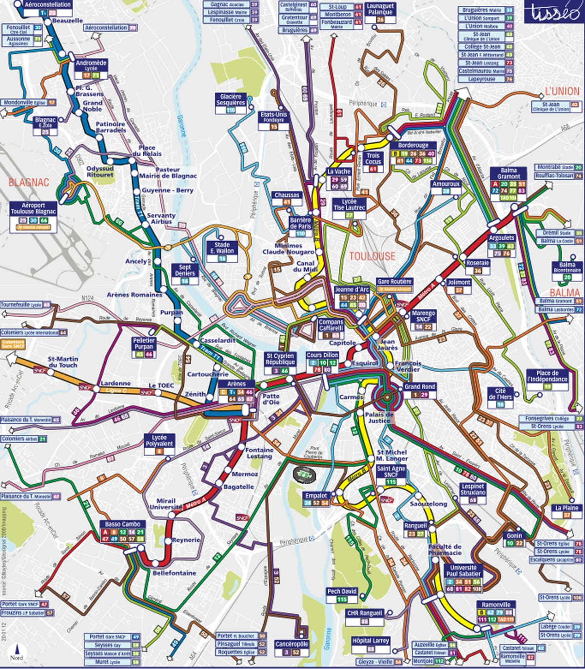 Toulouse транспорт мапа
