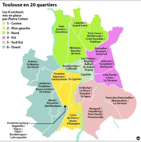 карта на Toulouse arrondissement