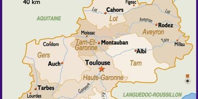 Карта на Toulouse и околината