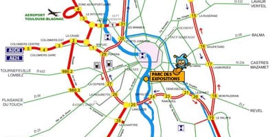 Карта на Toulouse автопат