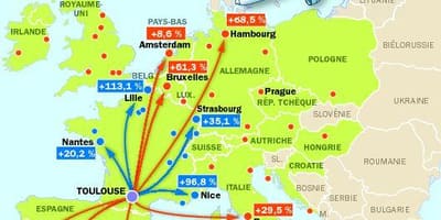 Карта на Toulouse дестинации аеродром