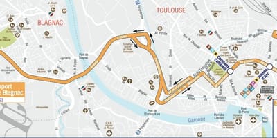 Карта на Toulouse аеродром шатл пат 