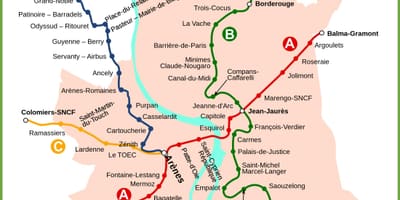 Toulouse подземни мапа